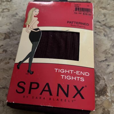 NEW Womens Spanx Tight-End Tights Wine Color Size C Patterned